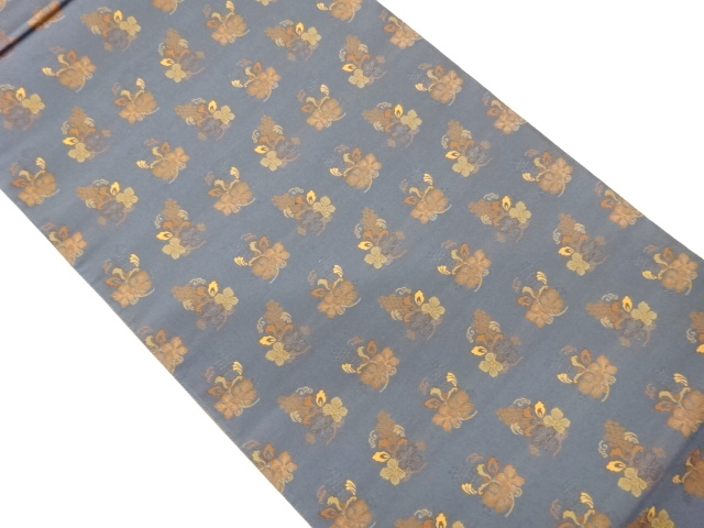 JAPANESE FUKURO OBI / WOVEN GRAPE ARABESQUE